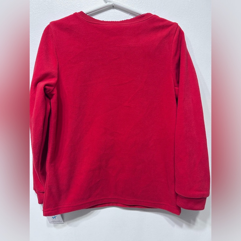 NWT Carters‎ Kids Red Fleece Santa Long Sleeve Shirt Size 5/5A - Picture 2 of 5